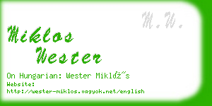 miklos wester business card